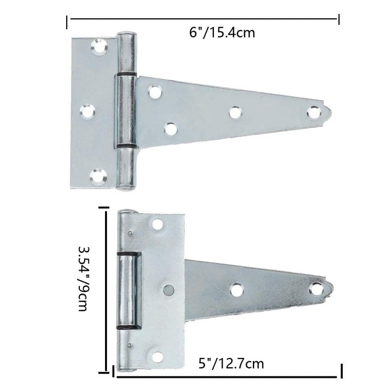 HOME MASTER HARDWARE 5 in Gate T Strap Hinges Zinc-Plated Heavy Duty T-Hinges with Screws for Sheds, Storage, Gates, and Barns(10 Pack) - Image 5